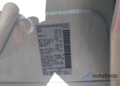 2020 Nissan Rogue Sl Intelligent Awd z USA, uszkodzony, nr VIN 5N1AT2MV8LC702109